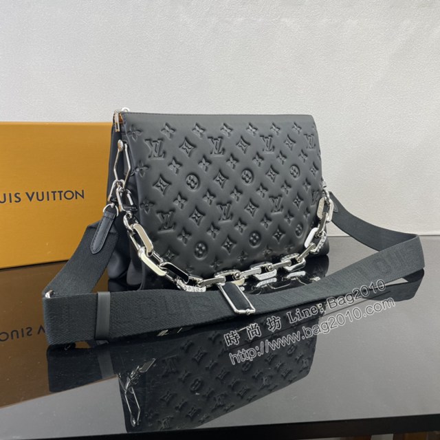 Lv路易威登2023專櫃新款Coussin中號手袋 LV壓紋蓬鬆羊皮革腋下法棍包 M23057 ydh5249